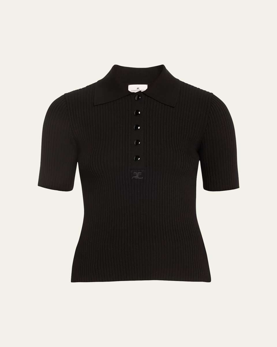Ribbed Polo Top